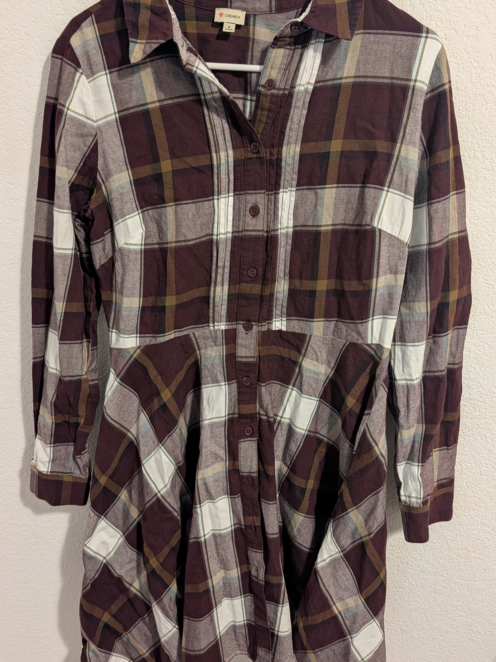 Burgundy Plaid Flannel Dress